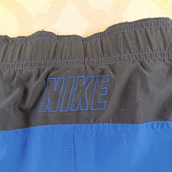 Nike Men's Blue Athletic Swim Trunks Shorts XL Elastic Waist Drawstring Pockets - Picture 8 of 9
